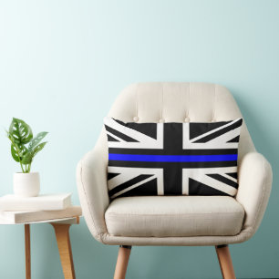 UK Thin Blue Line Union Jack Flagga Lumbarkudde