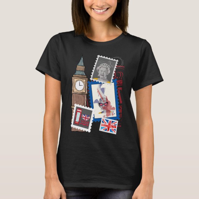 UK Travel London Tourist Souvenir, Big Ben T Shirt (Framsida)