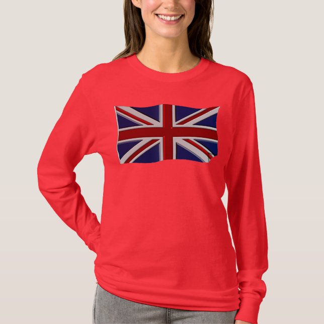 UK UNION JACK BRITISH FLAGGA Patriotic Shirt Tröja (Framsida)
