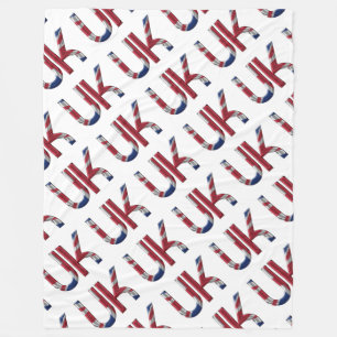 UK Union Jack British Flagga Typography Elegant Fleecefilt