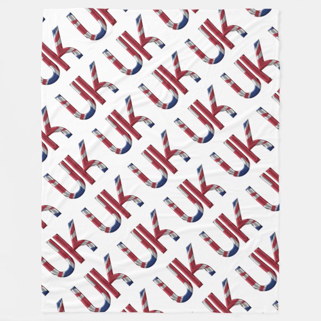 UK Union Jack British Flagga Typography Elegant Fleecefilt (Framsidan)