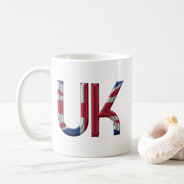 UK Union Jack British Flagga Typography Elegant Kaffemugg (Med munk)