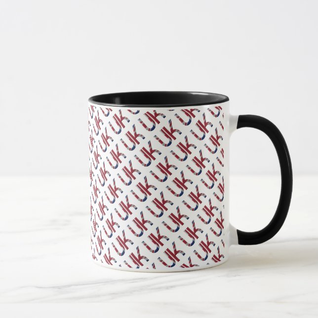 UK Union Jack British Flagga Typography Elegant Mugg (Höger)