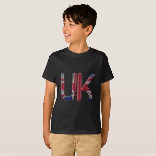 UK Union Jack British Flagga Typography Elegant T Shirt (Hel framsida)