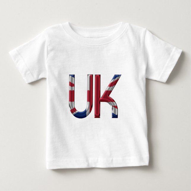 UK Union Jack British Flagga Typography Elegant T Shirt (Framsida)
