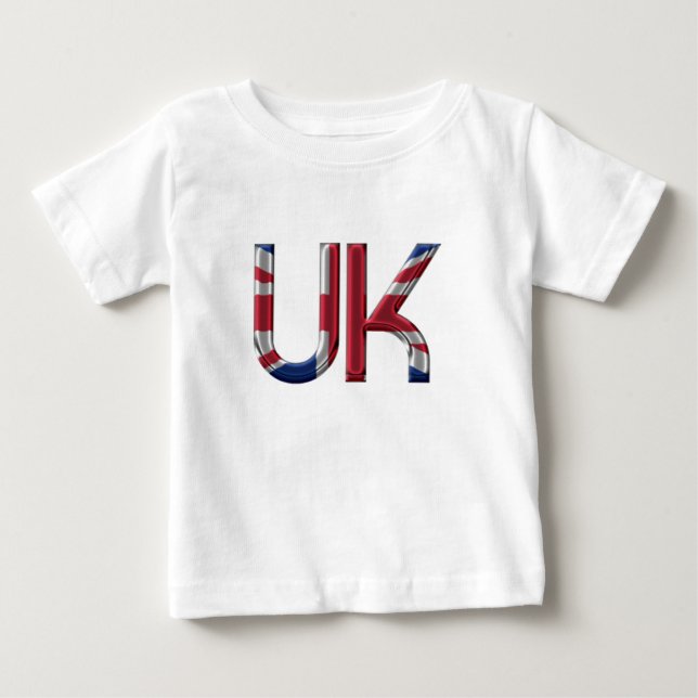 UK Union Jack British Flagga Typography Elegant Tee Shirt (Framsida)