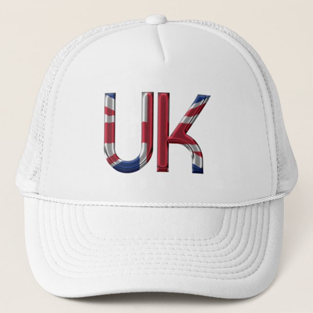 UK Union Jack British Flagga Typography Elegant Truckerkeps (Framsida)