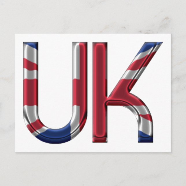 UK Union Jack British Flagga Typography Elegant Vykort (Framsida)