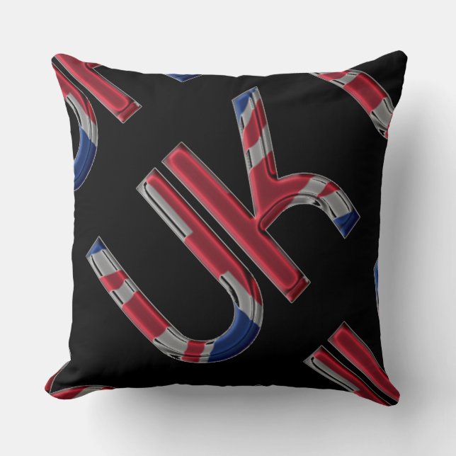 UK Union Jack British Flagga Typography Initialer Kudde (Framsida)