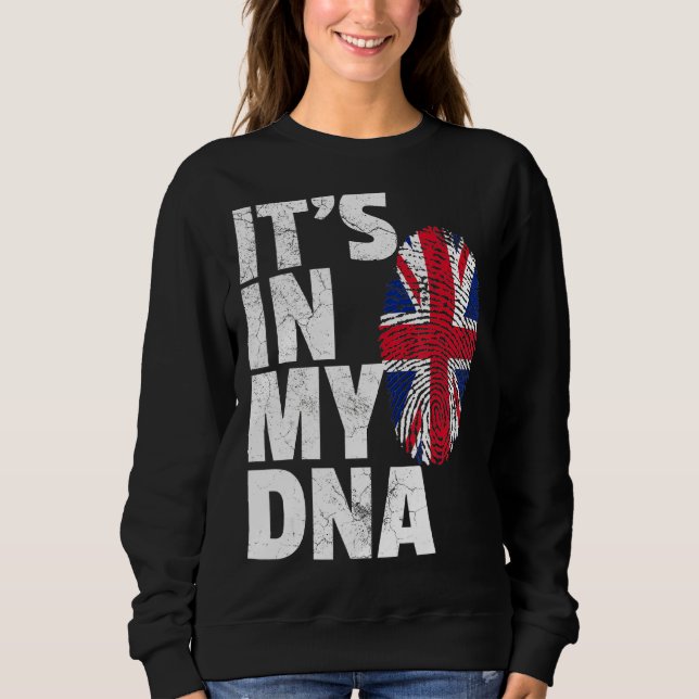 Uk Union Jack England Flagga Det finns i mitt DNA- T Shirt (Framsida)