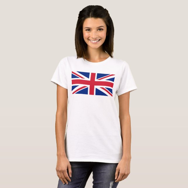 UK Union Jack flagga 1:2  Tee Shirt (Hel framsida)