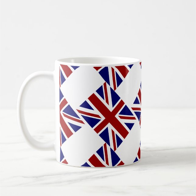 UK Union Jack Flagga Diagonal Kaffemugg (Vänster)