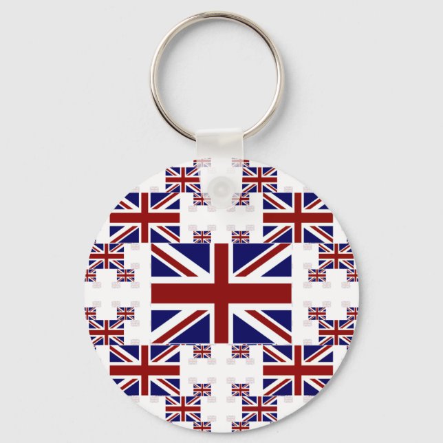 UK Union Jack Flagga i Lagrar #2 Nyckelring (Framsida)