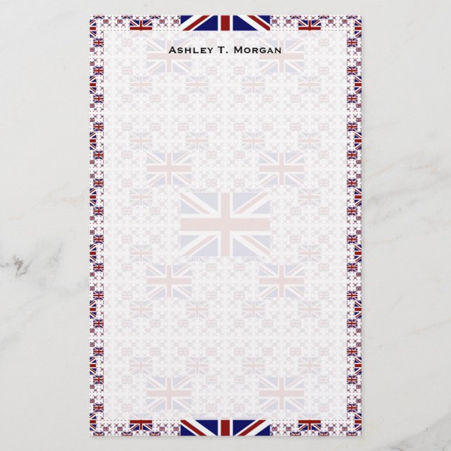 UK Union Jack Flagga i Lagrar Brevpapper (Framsida)