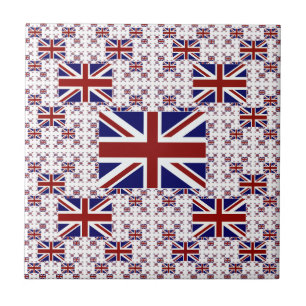 UK Union Jack Flagga i Lagrar Kakelplatta