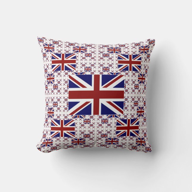 UK Union Jack Flagga i Lagrar Kudde (Framsida)