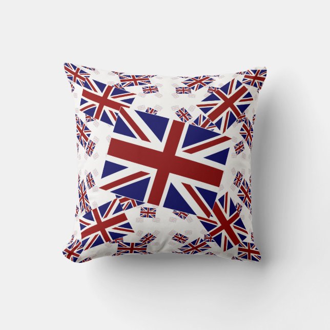 UK Union Jack Flagga i sneda lager Kudde (Framsida)