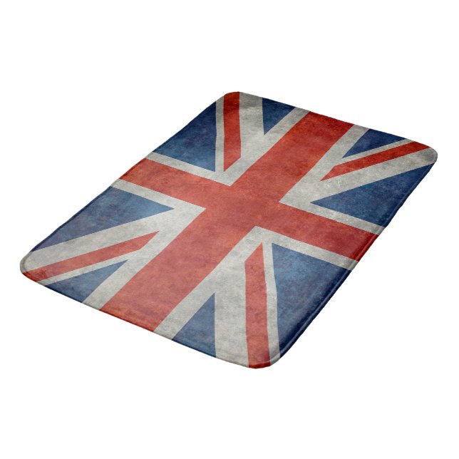 UK Union Jack Flagga i struktur i stil vintage Badrumsmatta (Vinklad)