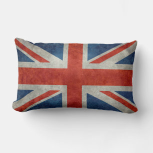 UK Union Jack Flagga i struktur i stil vintage Lumbarkudde