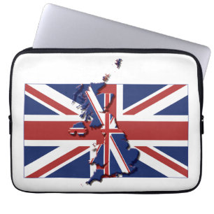 UK UNION JACK Flagga Karta Patriotic Computer Laptop Fodral