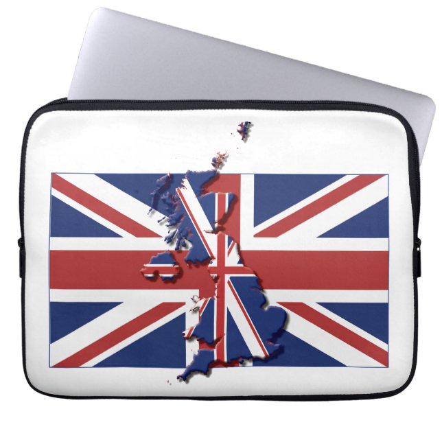 UK UNION JACK Flagga Karta Patriotic Computer Laptop Fodral (Framsidan)