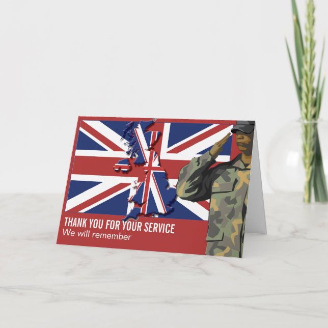 UK Union Jack REMEMBRANCE DAY Armed Forces Forces Kort (Framsida)