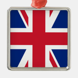 UK United Kingdom Royal Union Jack Flagga Julgransprydnad Metall