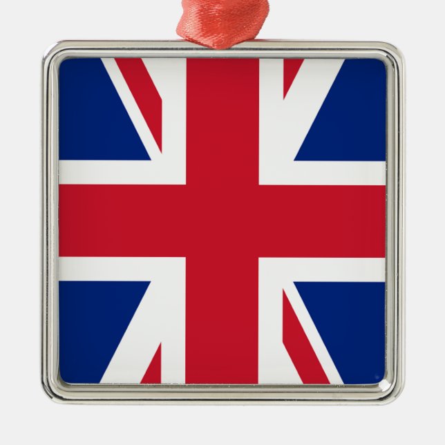 UK United Kingdom Royal Union Jack Flagga Julgransprydnad Metall (Framsidan)