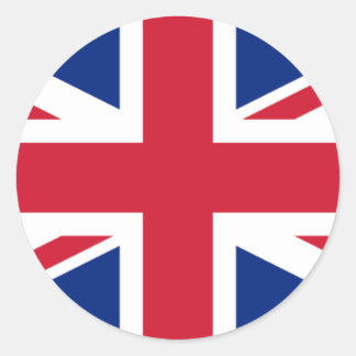 UK United Kingdom Royal Union Jack Flagga Runt Klistermärke