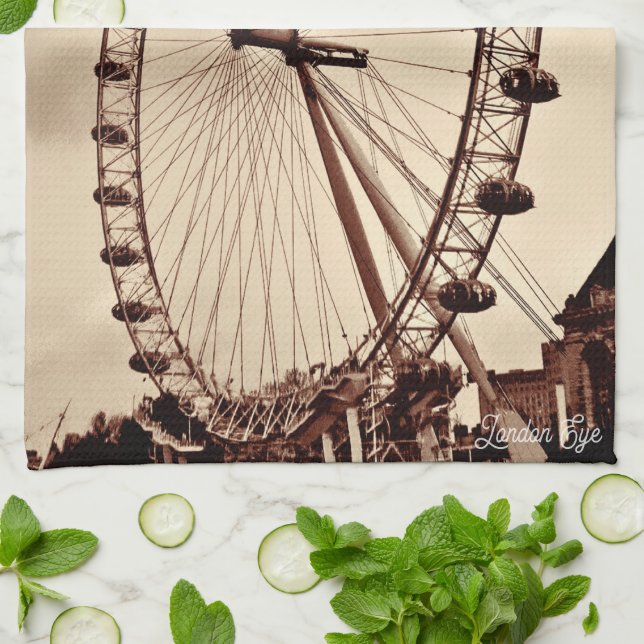 (UK) Vintage London Eye Kökshandduk (Vikta)