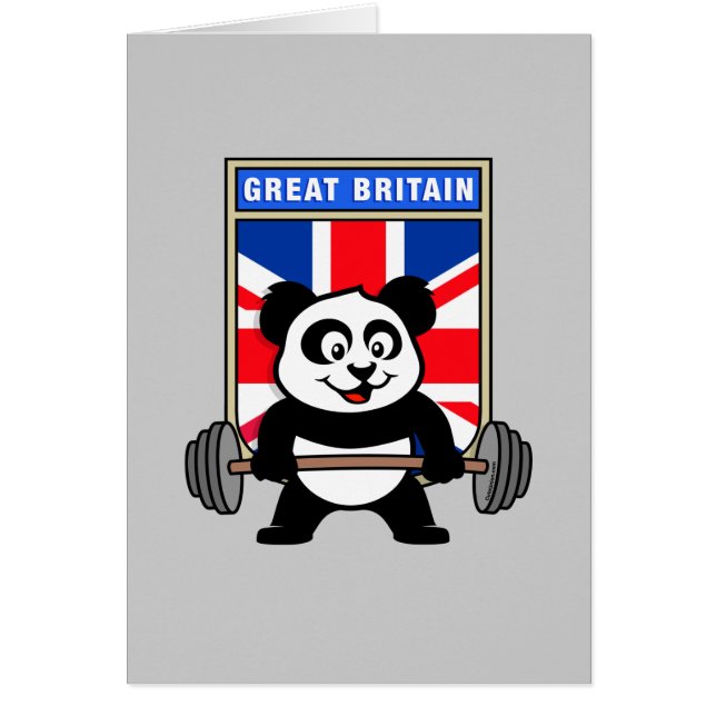UK Weightlift Panda Hälsningskort (Framsidan)
