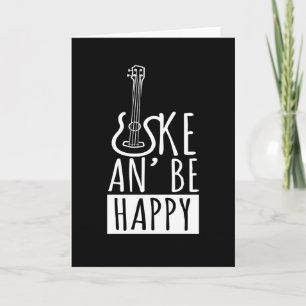 Uke an Be Lycklig Ukulele Guitar Music Kort