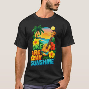 Uke är My Sunshine Ukulele Player Ukulelist Hibis T Shirt