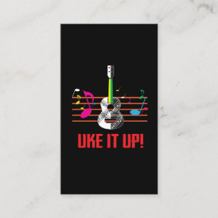 Uke det UPP med musik noter! Ukulelemusiker Visitkort