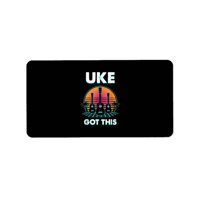 Uke Har this underbara Ukulele Player Guitar Music Adressetikett (Framsidan)