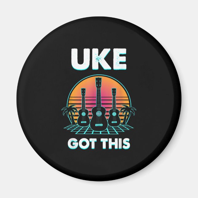 Uke Har this underbara Ukulele Player Guitar Music Magnet (Framsidan)