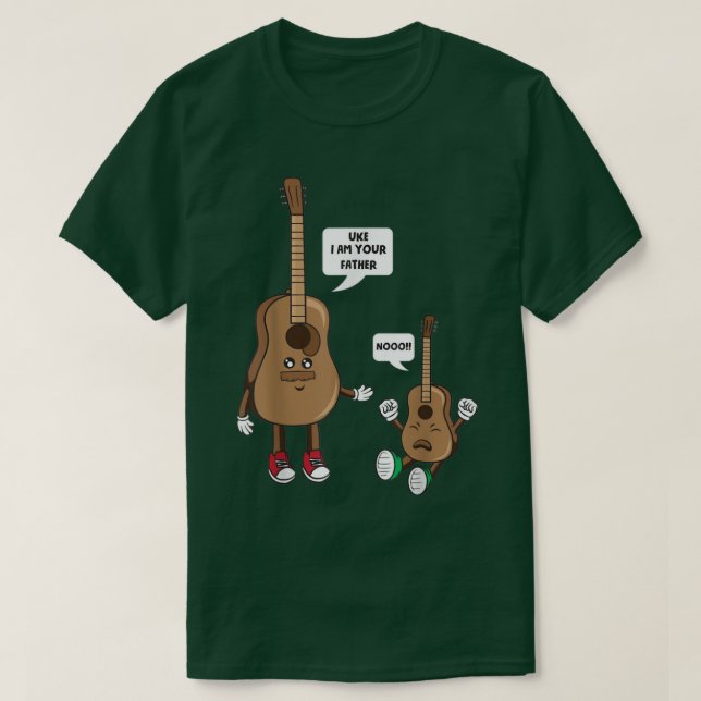 Uke I är din Far Funny Guitar Ukulele Player T Shirt (Design framsida)