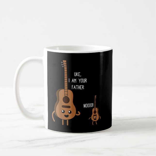 Uke I är din Far Funny Ukulele Banjo Guitar Pl Kaffemugg (Vänster)