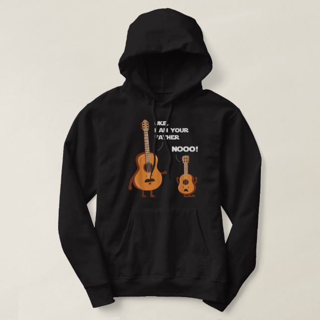 Uke I är din Far, Funny Ukulele Guitar Music G. Hoodie (Design framsida)