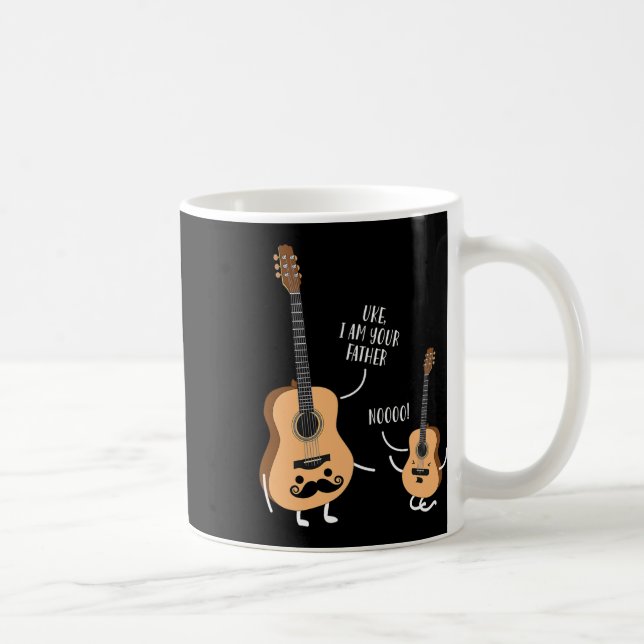 Uke I är din Far T Shirt Ukulele Guitar Kaffemugg (Höger)