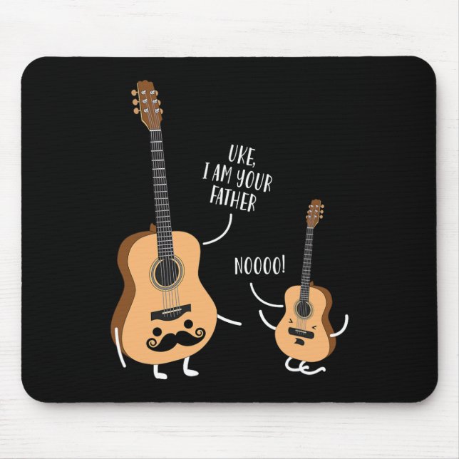 Uke I är din Far T Shirt Ukulele Guitar Musmatta (Framsidan)