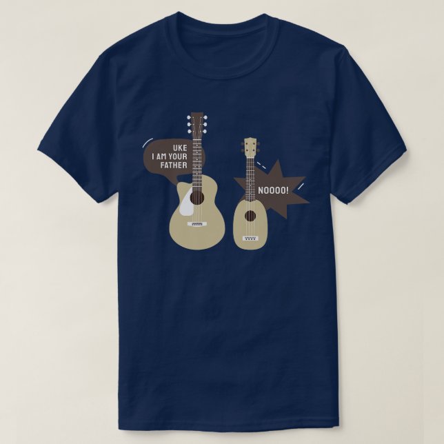 Uke I är din Far Ukulele Guitar Music3088 T Shirt (Design framsida)