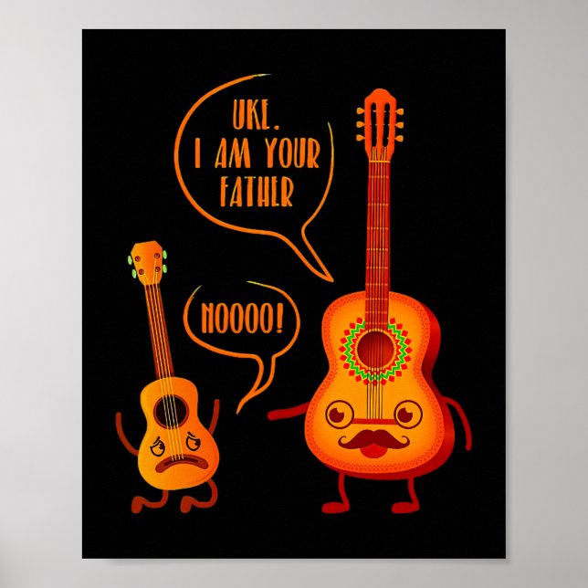 Uke I är din Far Ukulele Guitar Music Poster (Framsidan)
