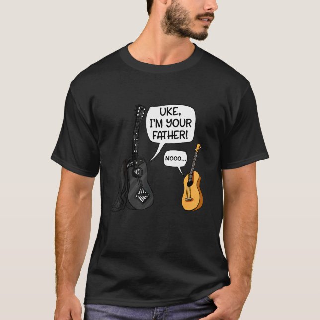 Uke I är din Far Ukulele Guitar Music T Shirt (Framsida)