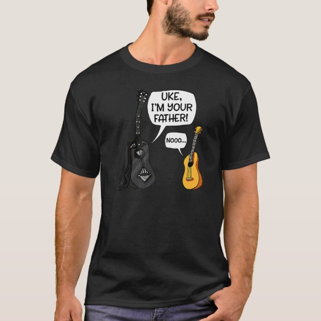 Uke I är din Far Ukulele Guitar Music T Shirt (Framsida)