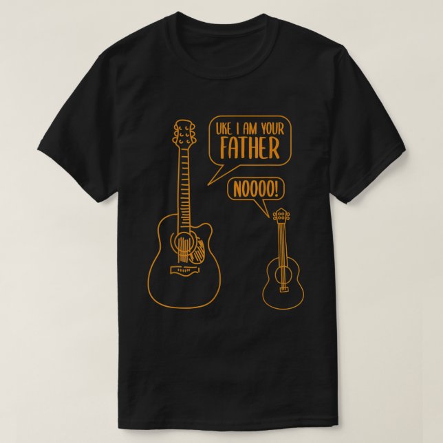 Uke I är din Far Ukulele Guitar Music T Shirt (Design framsida)