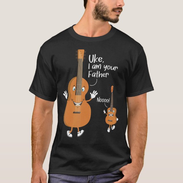 Uke I är ditt Far Ukulele Guitar Instrument Uk T Shirt (Framsida)