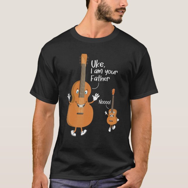 Uke I är ditt Far Ukulele Guitar Instrument Uk T Shirt (Framsida)