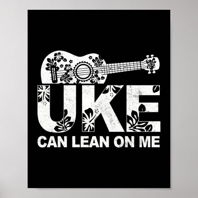Uke kan lära mig Ukulele Player Hawaiian Poster (Framsidan)