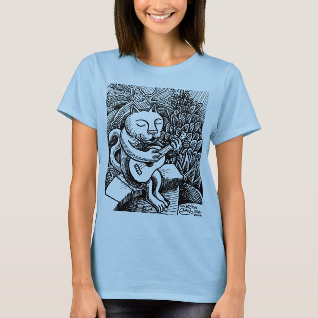 Uke katt t-shirt (Framsida)